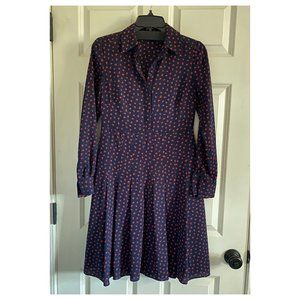 Ann Taylor Navy print shirt dress, size 0